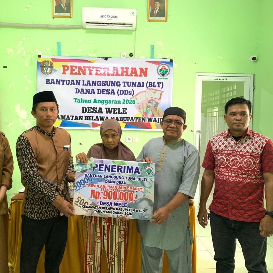 Salurkan BLT Dana Desa Triwulan I 2026, Pemdes Wele Harapkan Peningkatan Kesejahteraan Warga